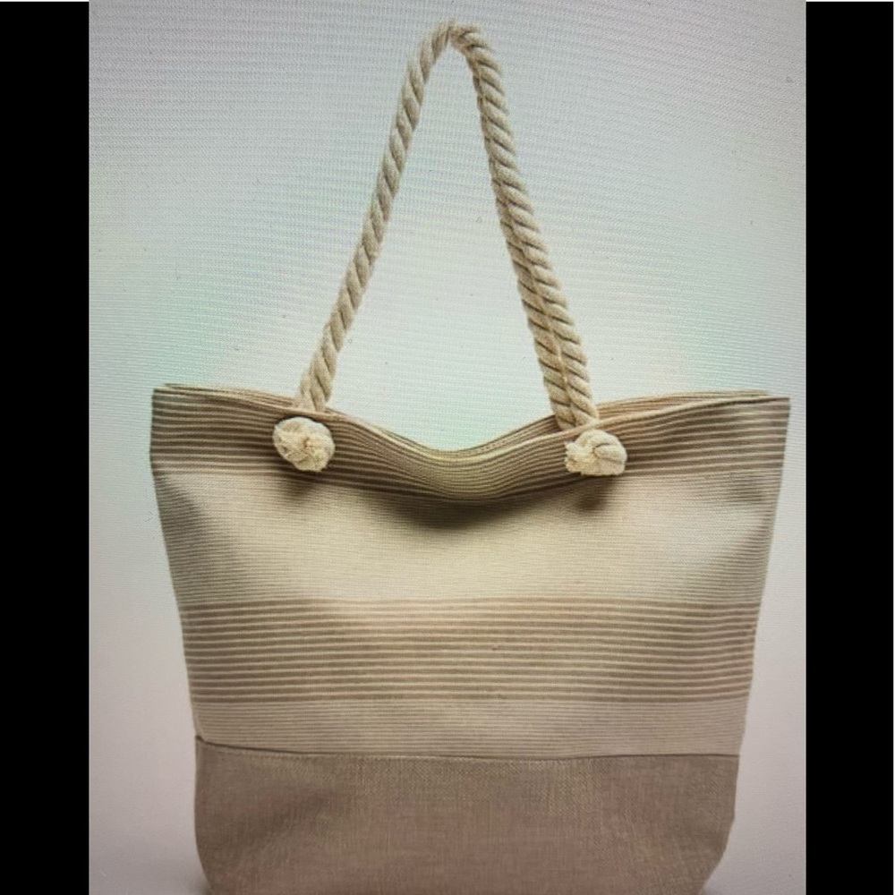 Jet Setter Striped Tote in Taupe by Justin & Taylor